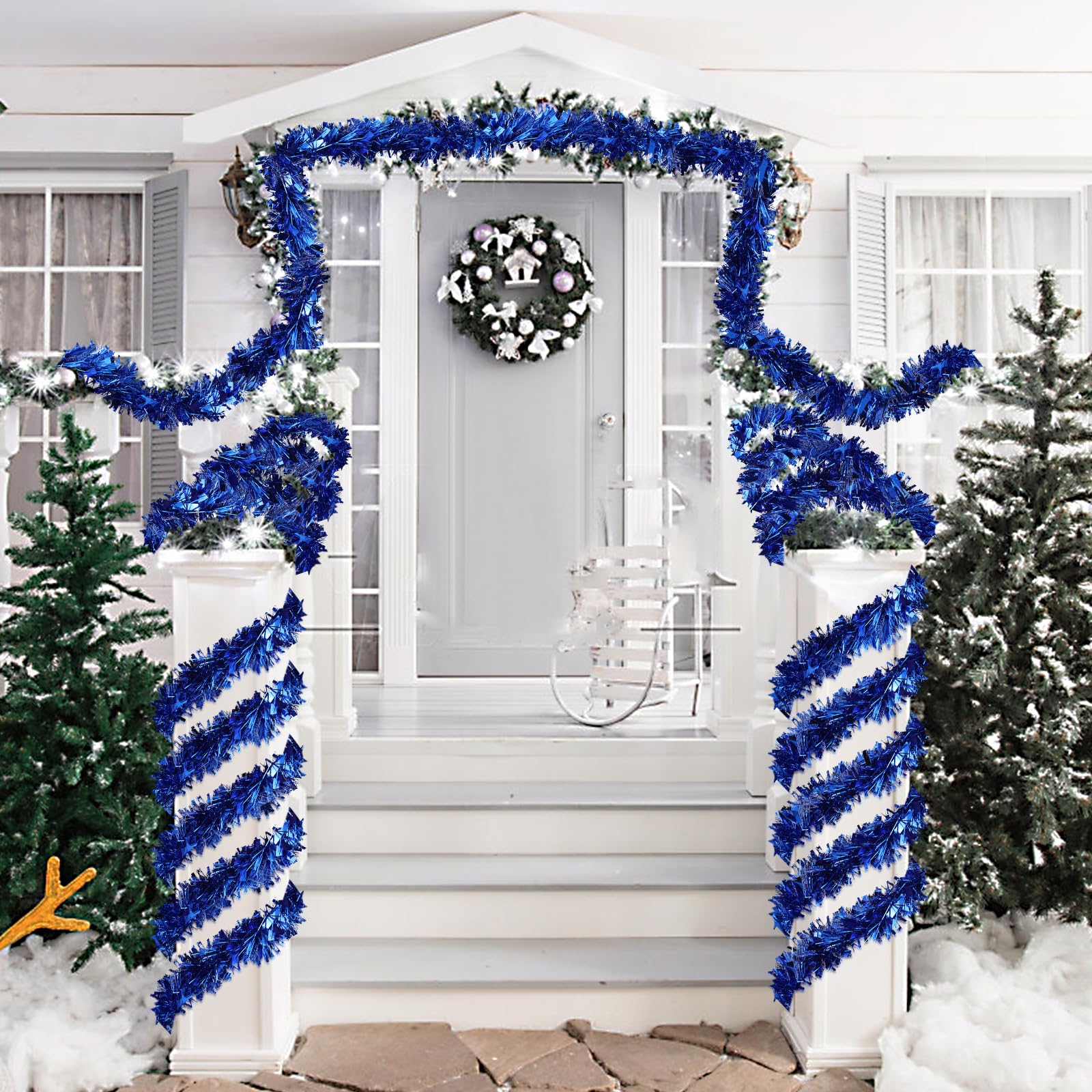 クリスマスガーランド　50㎝ Amazon.co.jp: SURCVIO 50フィート クリスマス ティンセル ガーランド